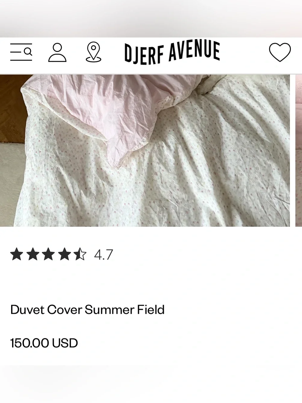 Djerf Avenue Summer Field Queen Duvet Cover and 4 Pillowcases Pink Floral